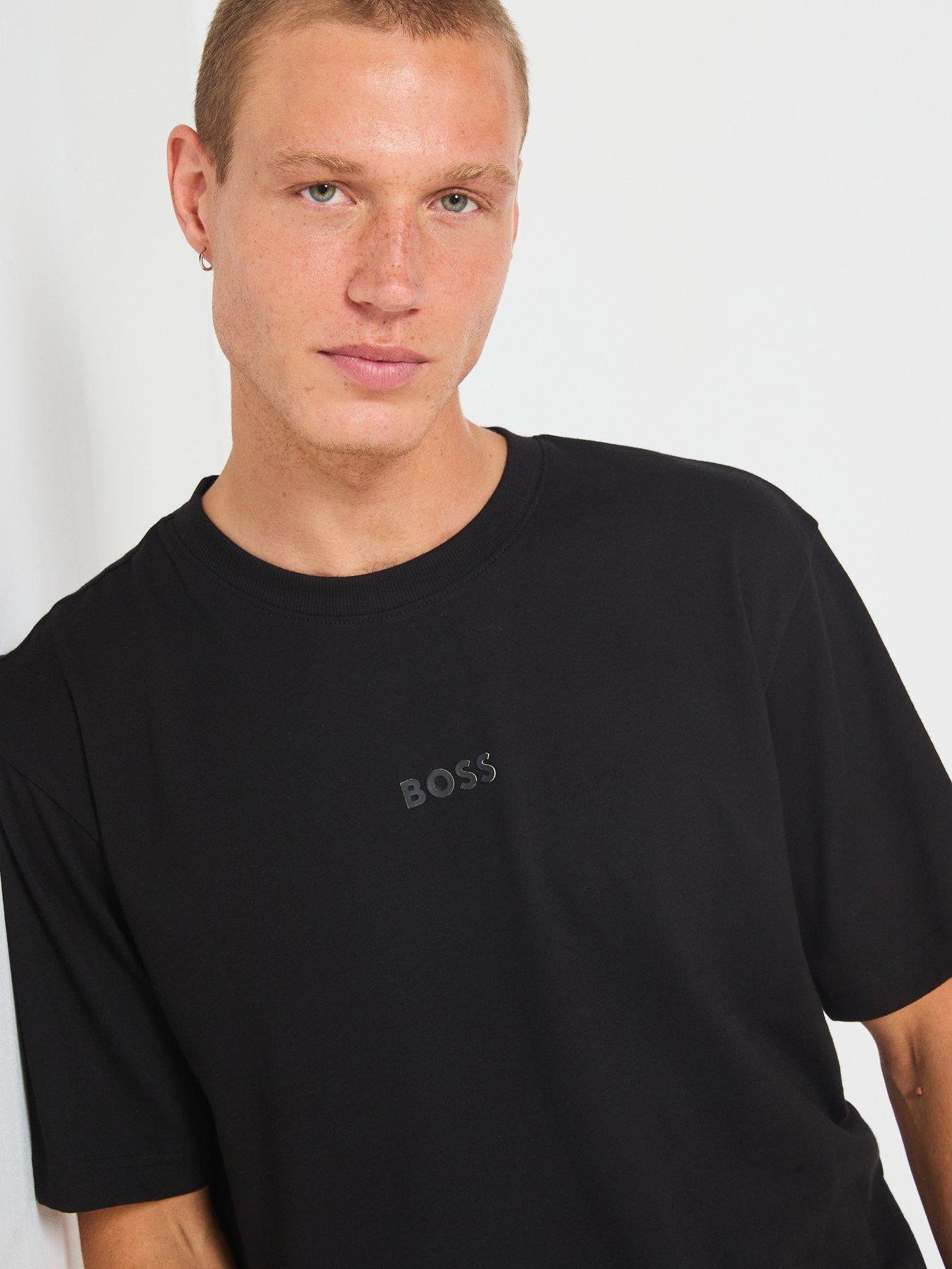 Image 4 of 4 of BOSS Tee 10 Oversize Fit Centre Tonal Logo T-Shirt - Black