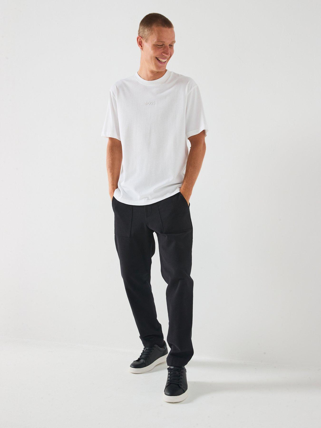 Image 3 of 5 of BOSS Tee 10 Oversize Fit Centre Tonal Logo T-Shirt - White