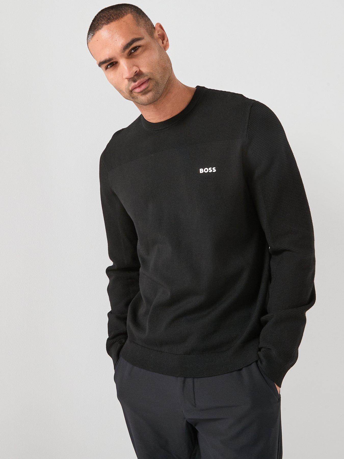 BOSS Momentum-X Merino Crew Knitted Jumper - Black