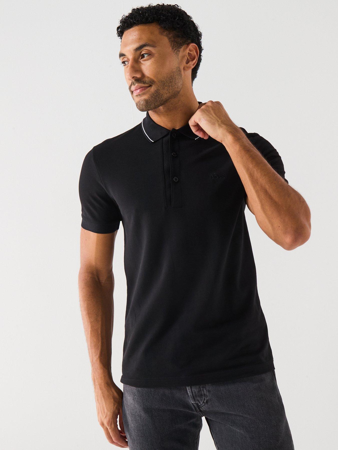 undefined Paule 4 Placket Mono Comfort Fit Polo Shirt - Black