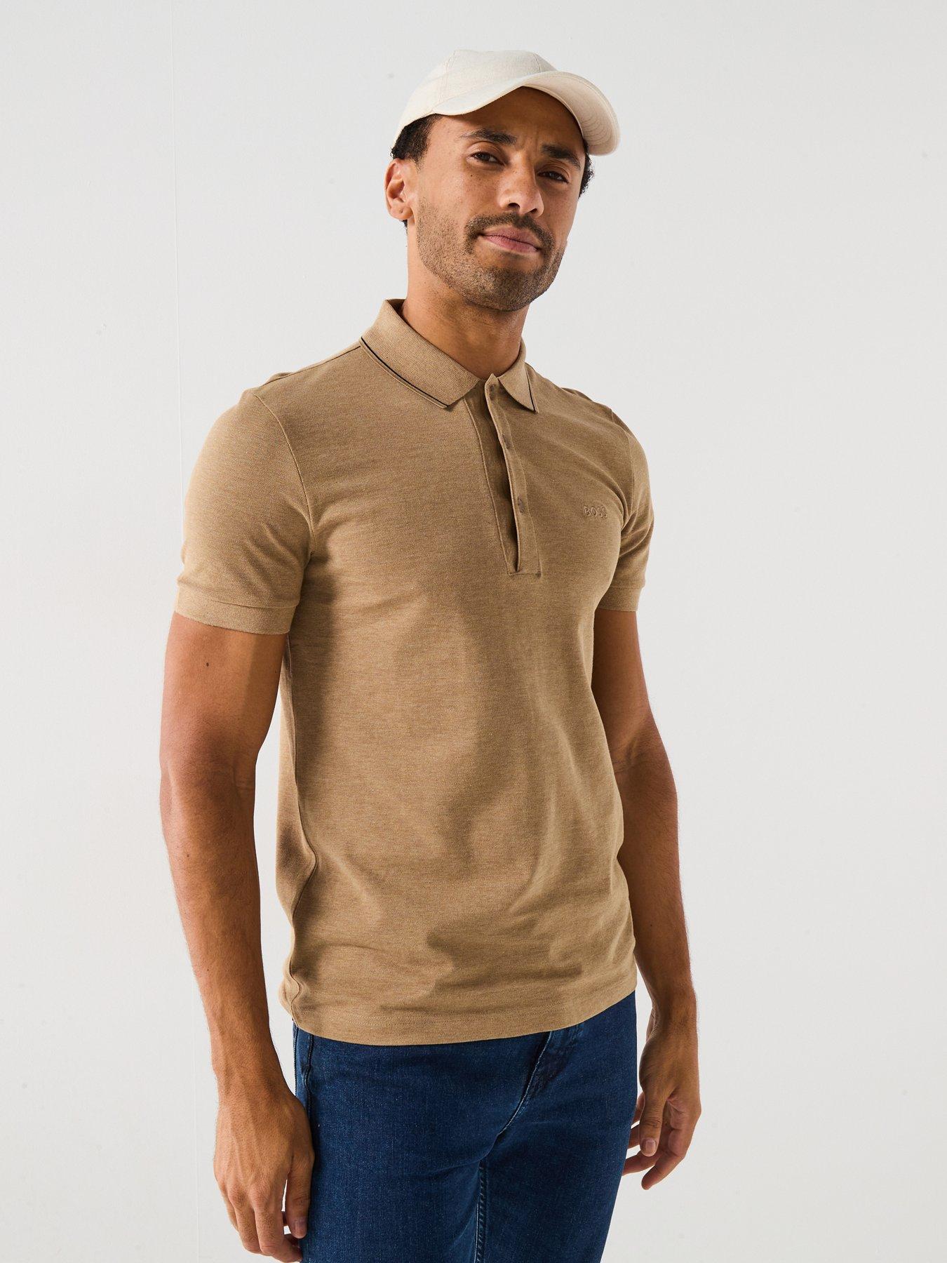 undefined Paule 4 Placket Mono Comfort Fit Polo Shirt - Dark Beige