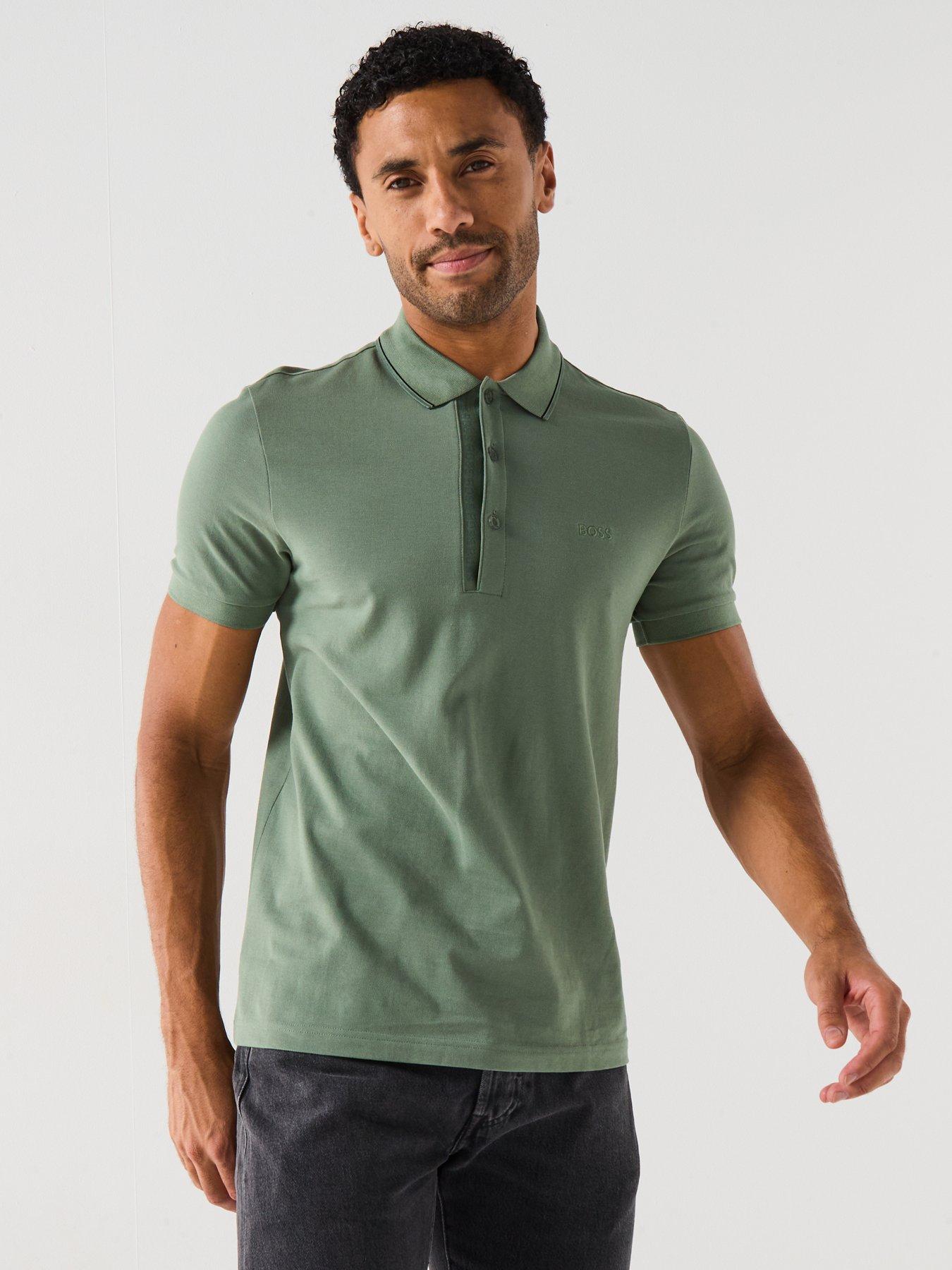 Image 5 of 6 of BOSS Paule 4 Placket Mono Comfort Fit Polo Shirt - Green