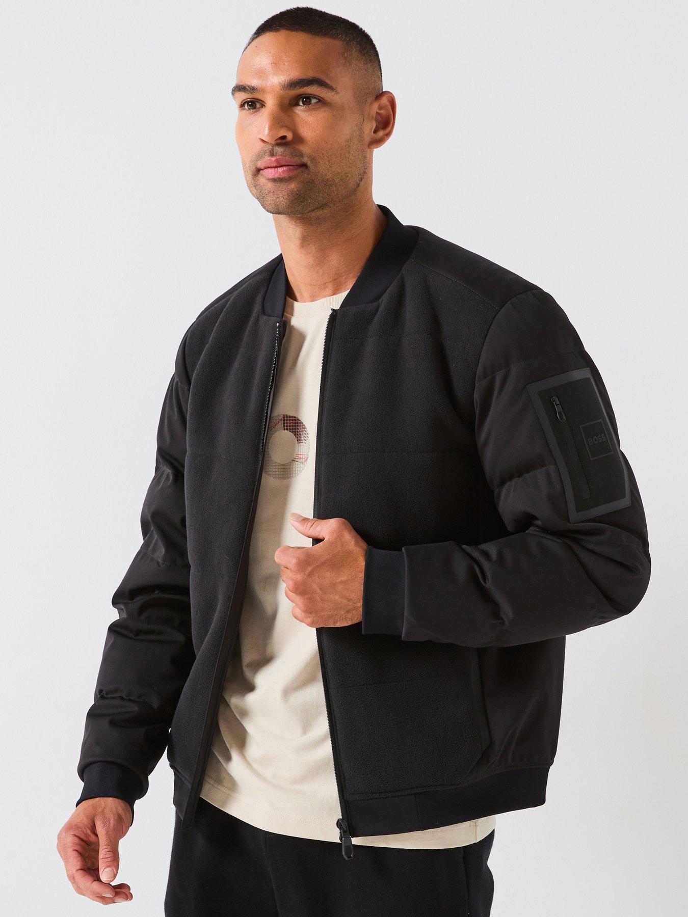 undefined Fleeced Front Bomber Jacket - Black