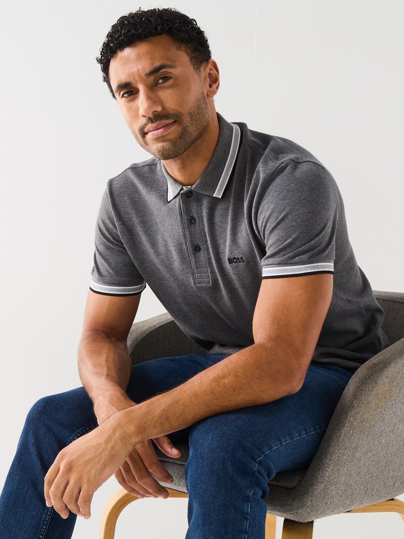 Image 5 of 5 of BOSS Paddy Tipping Polo Shirt - Dark Grey