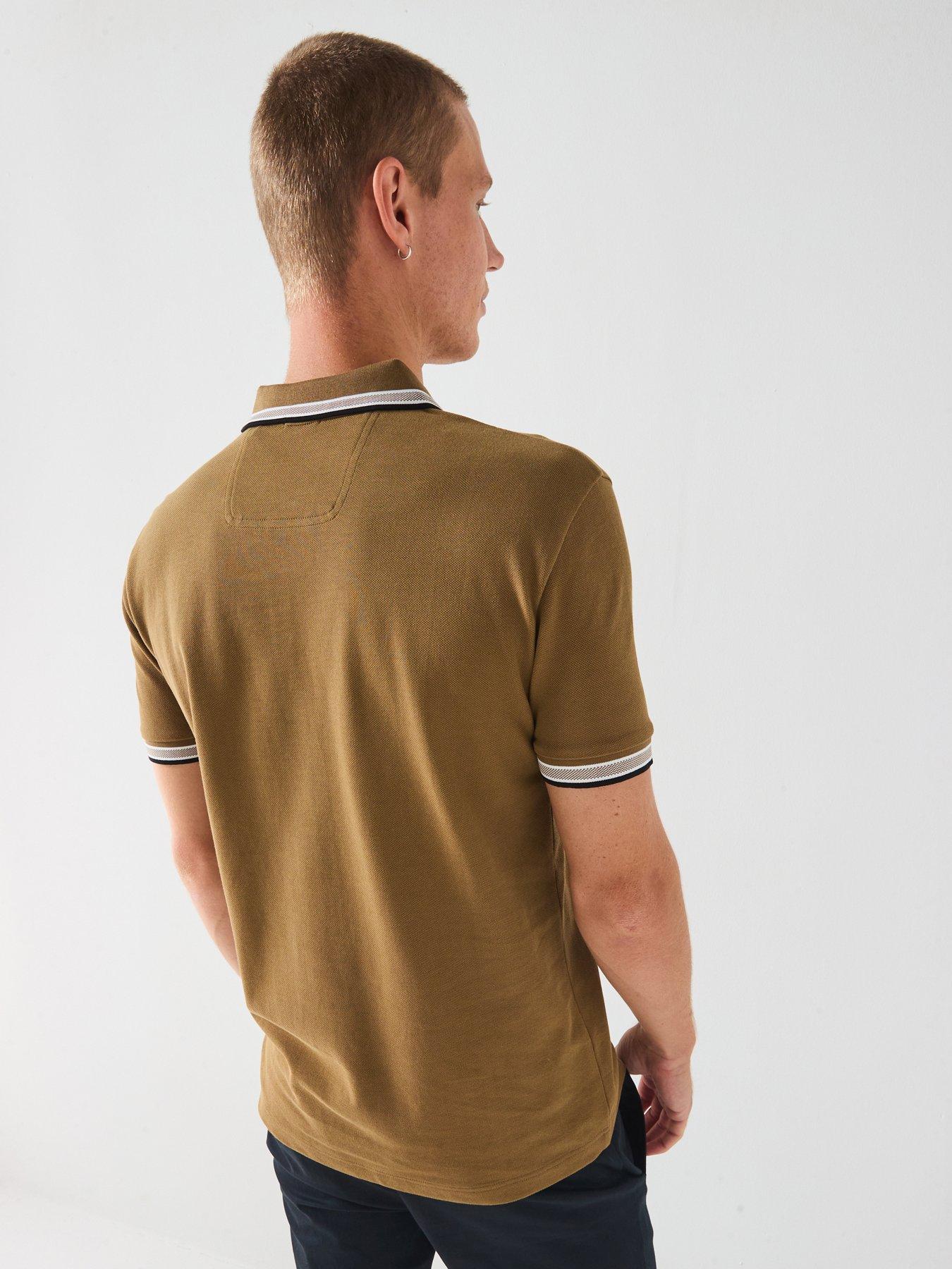  image of boss-paddy-tipping-polo-shirt-brown