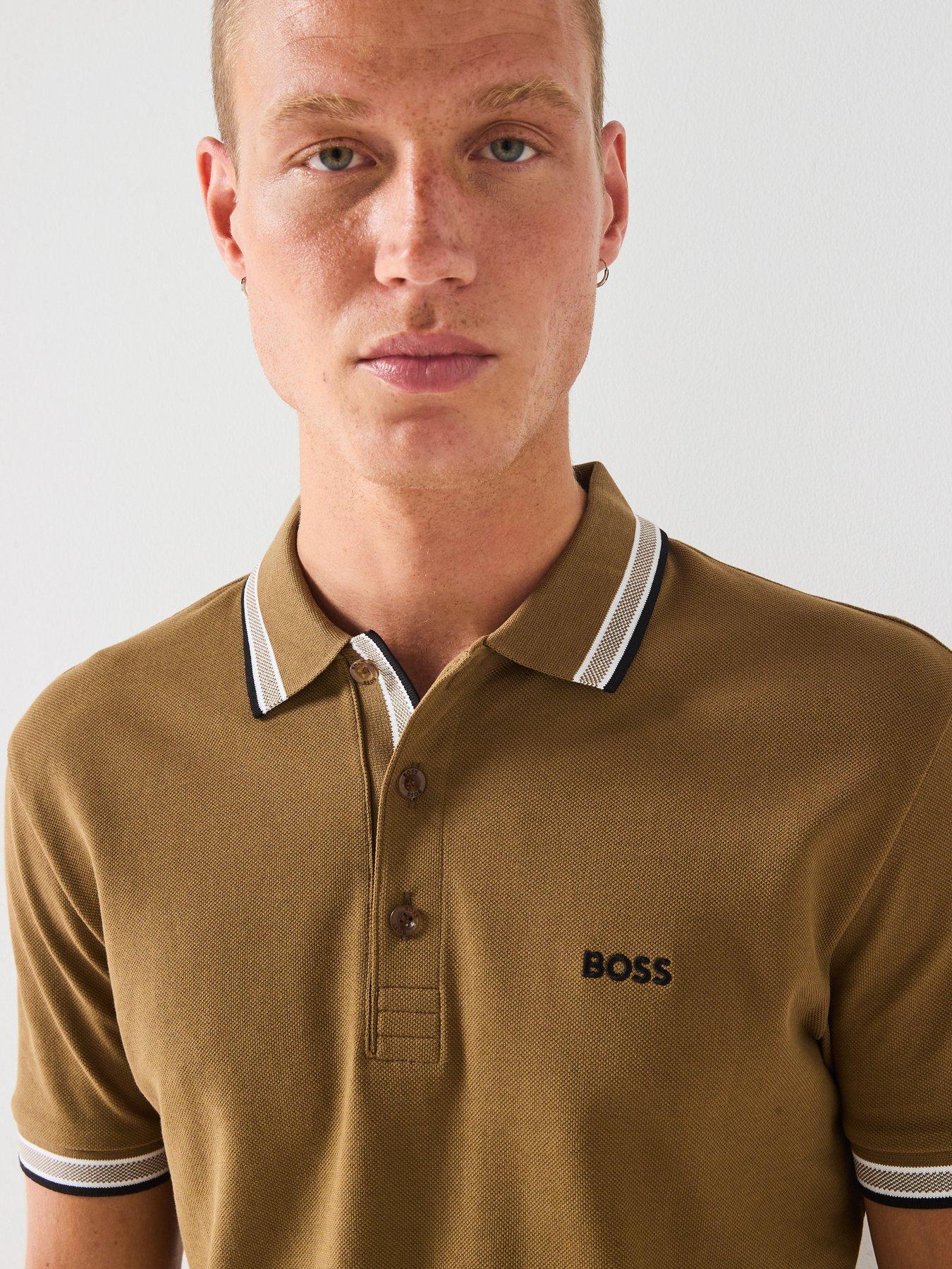  image of boss-paddy-tipping-polo-shirt-brown