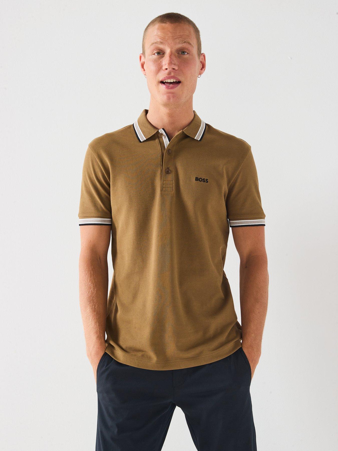  image of boss-paddy-tipping-polo-shirt-brown