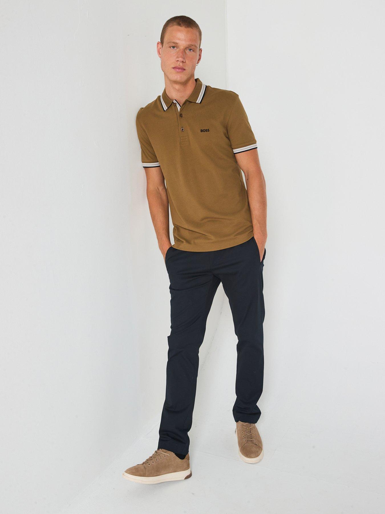  image of boss-paddy-tipping-polo-shirt-brown