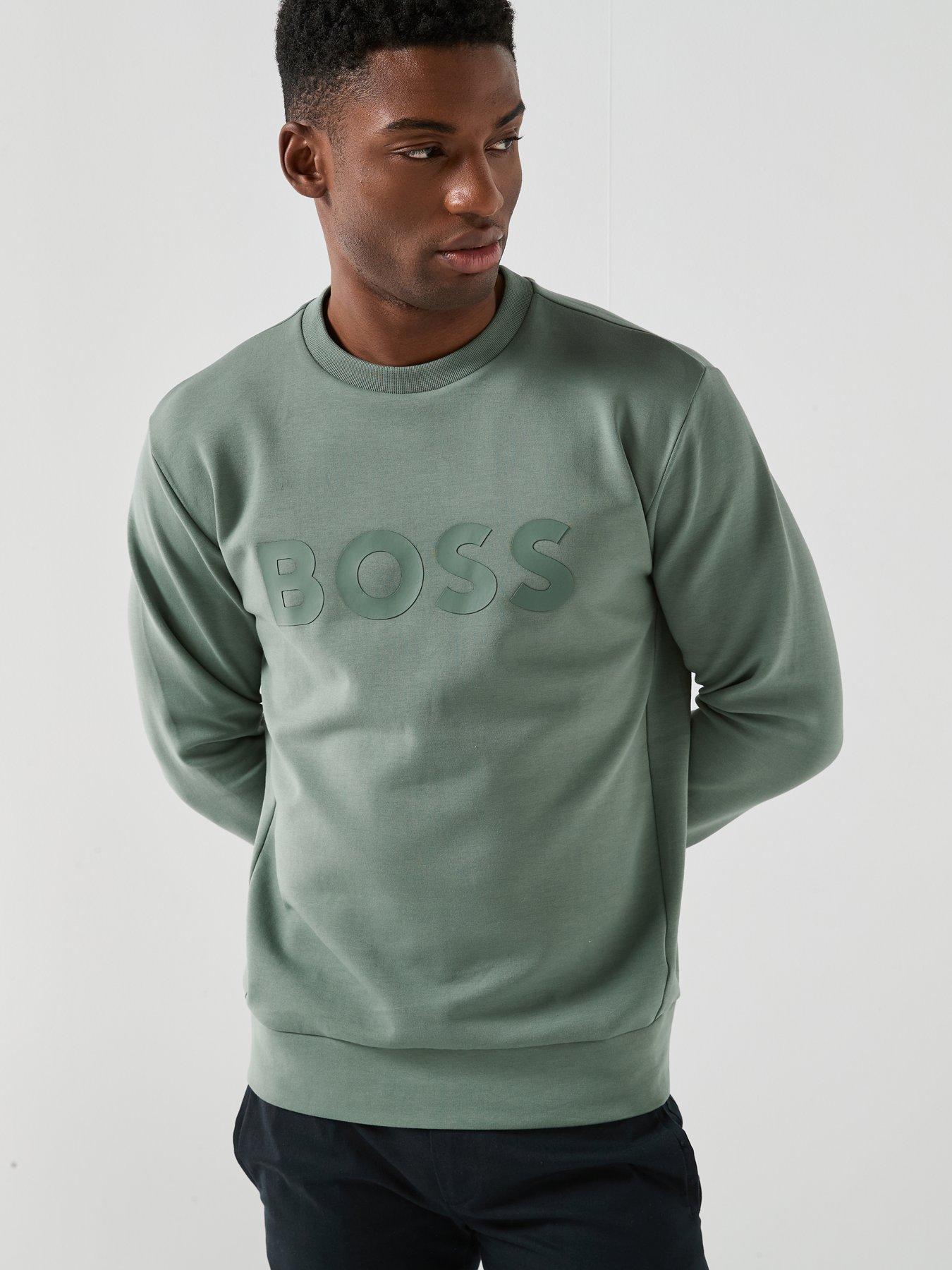  image of boss-boss-salbo-chest-logo-crew-sweat