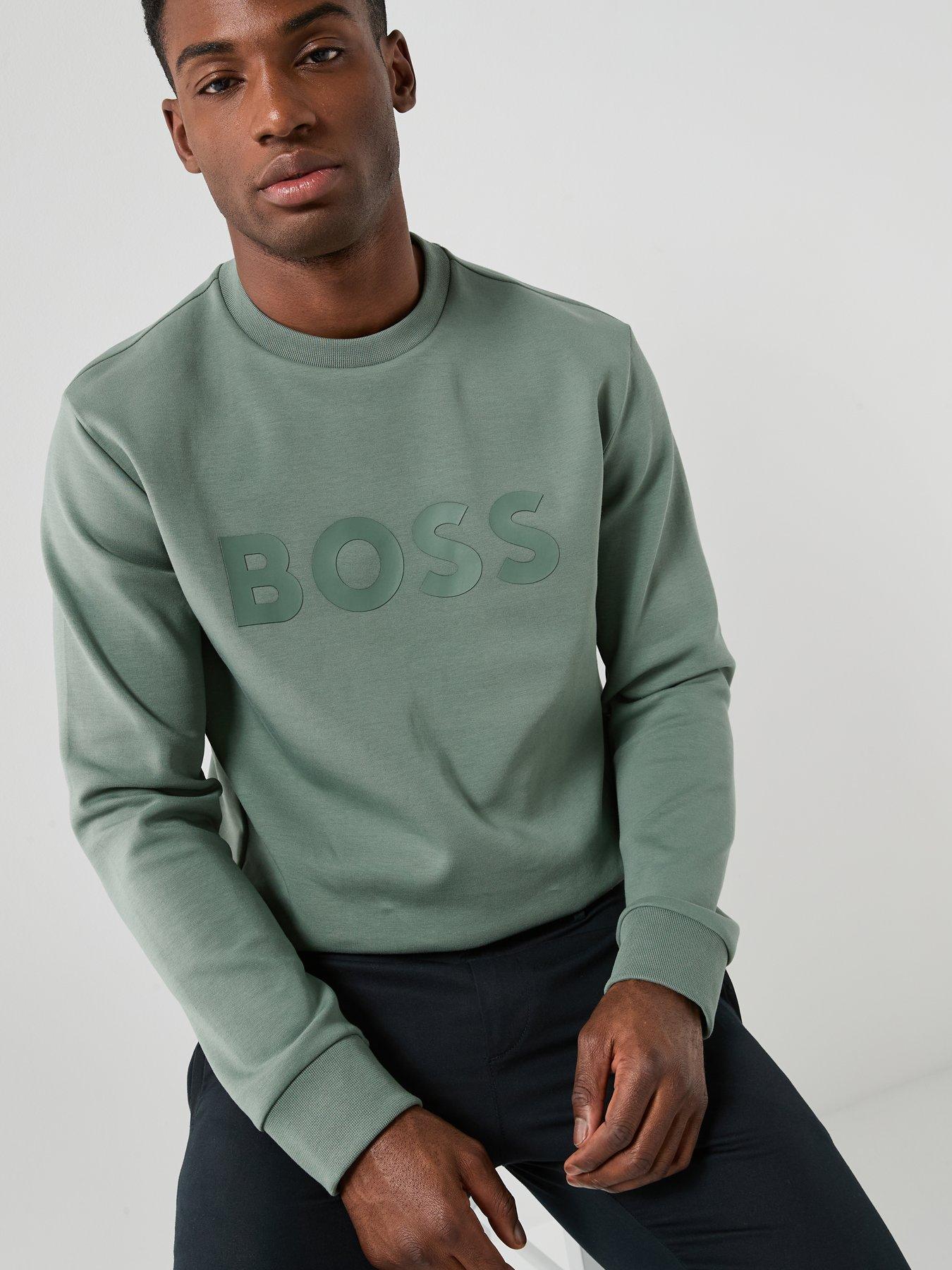  image of boss-boss-salbo-chest-logo-crew-sweat