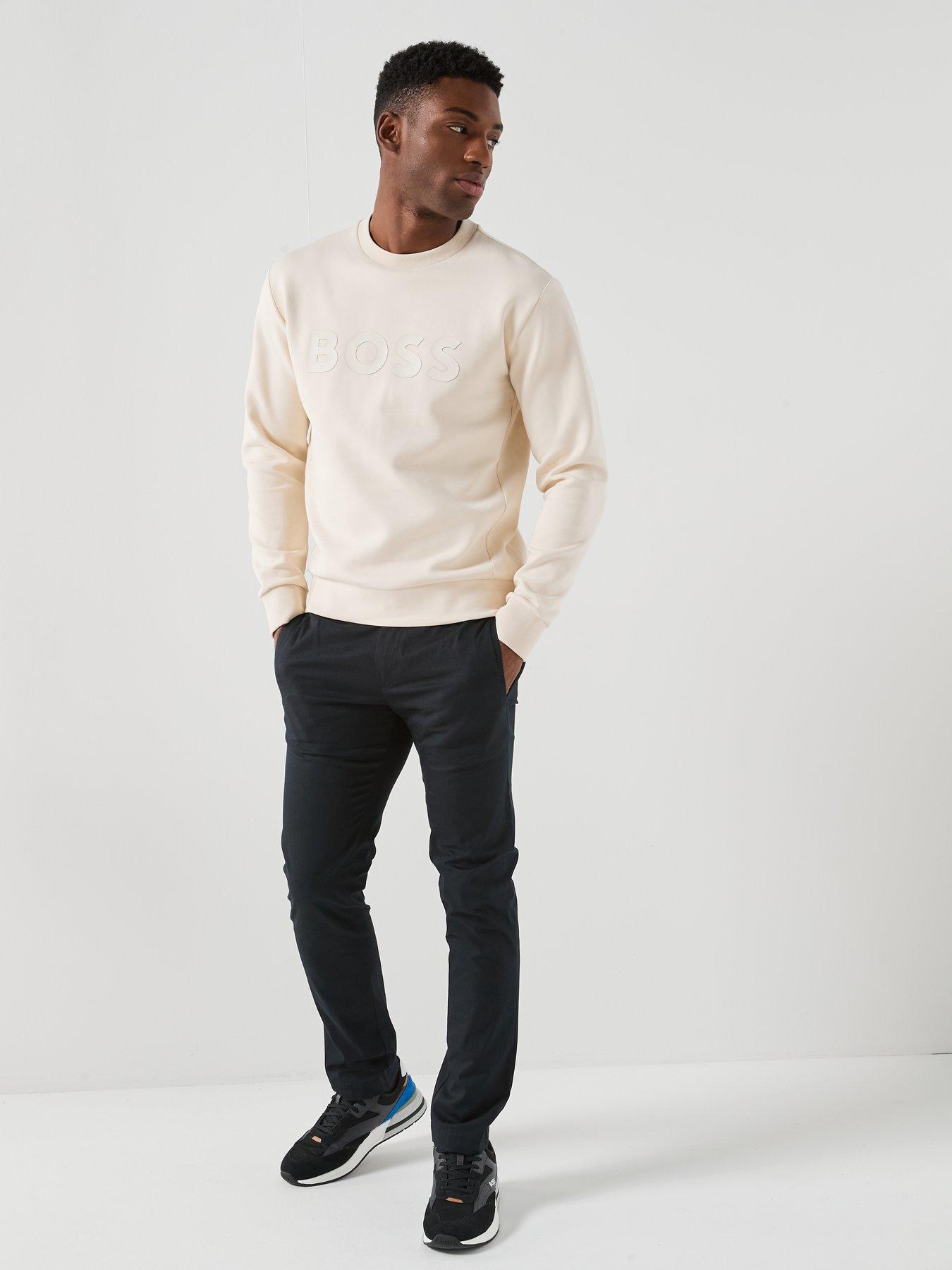  image of boss-boss-salbo-chest-logo-crew-sweat