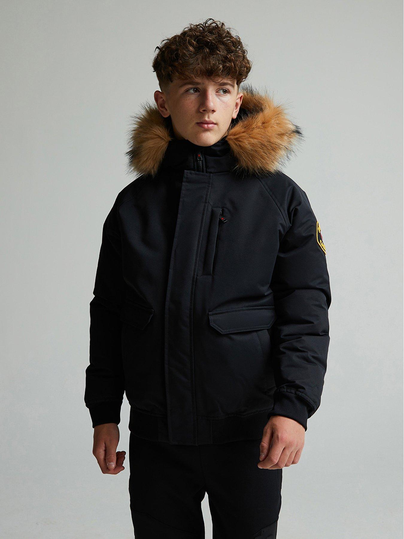 Zavetti Canada Junior Boys Abelli Puffer Bomber Jacket - Black