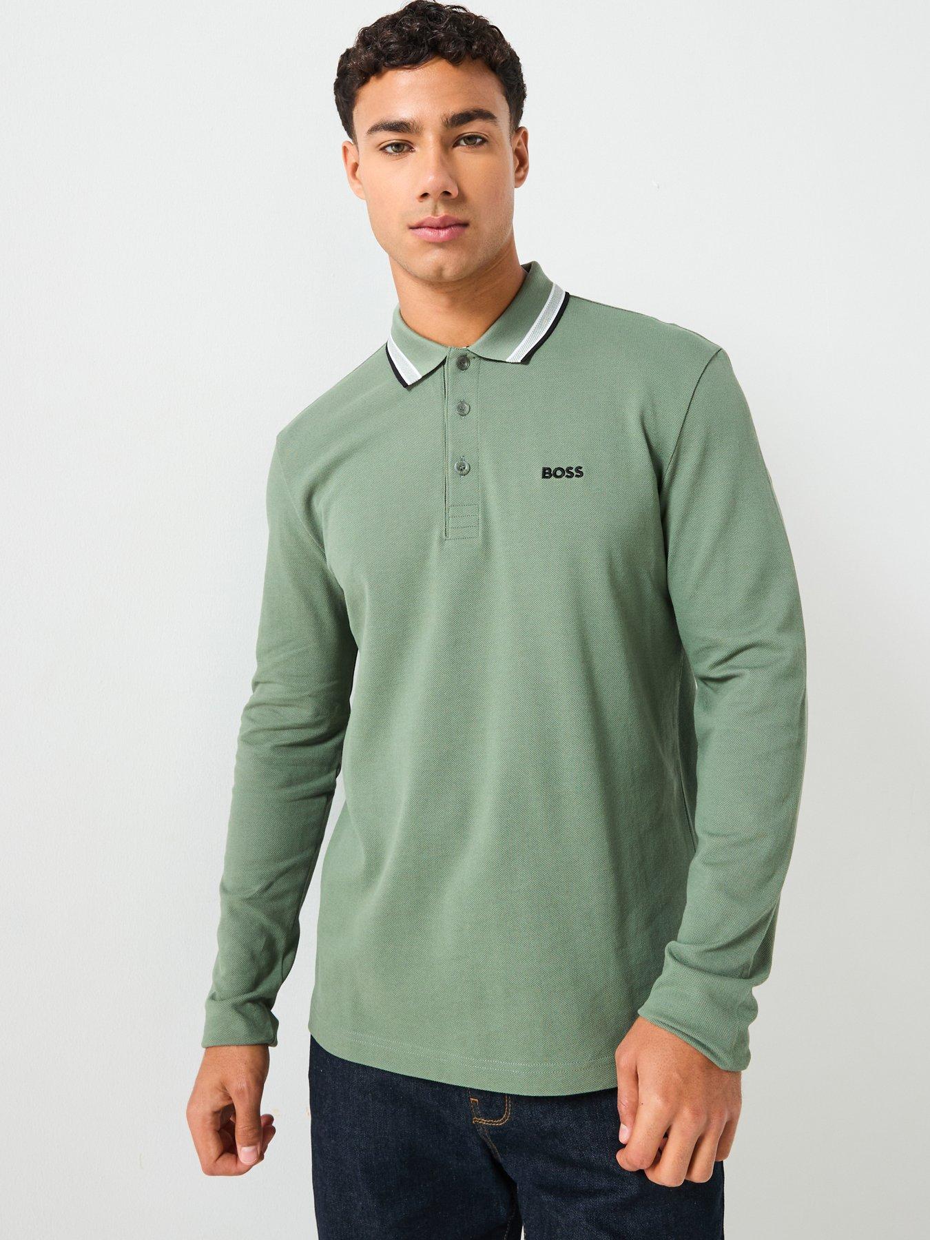 undefined Plisy Long Sleeve Polo Shirt - Green