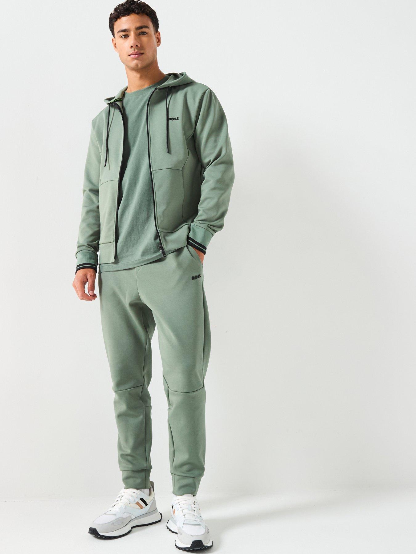 Image 3 of 6 of BOSS Hoodie Zone Regular Fit 3d Logo Zip Through Hoodie - Green