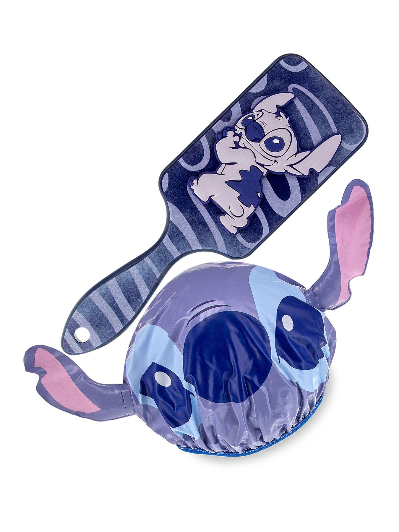 Image 1 of 4 of Disney Stitch Stitch Denim Hairbrush &amp; Shower Cap