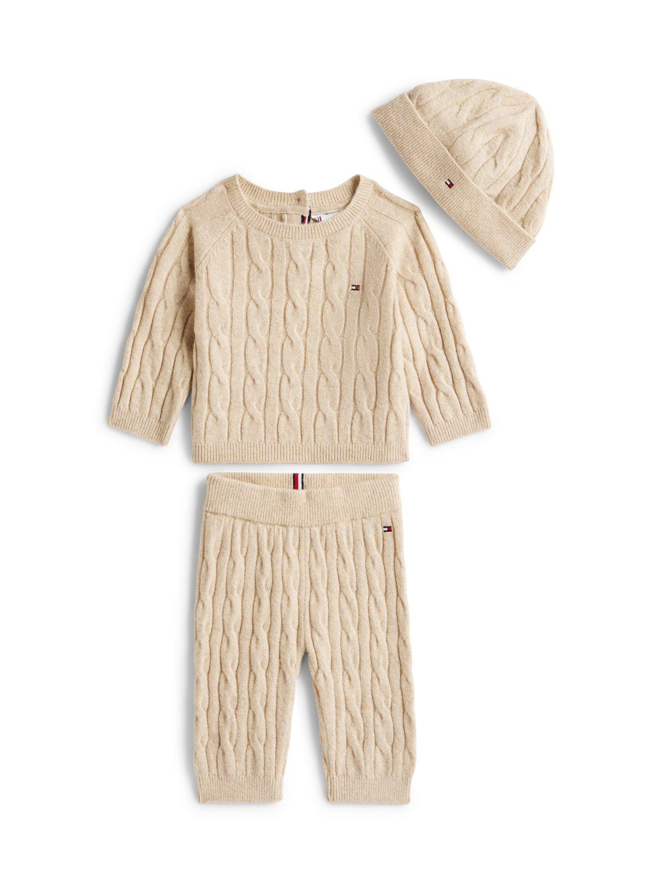 undefined Baby Cable Sweater Beanie Giftbox - Beige