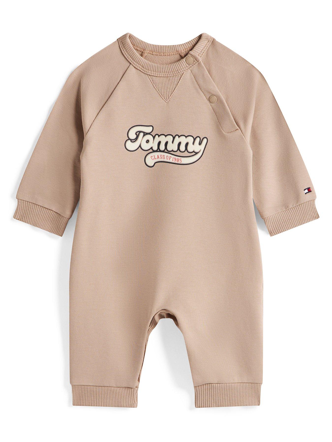 Tommy Hilfiger Baby Applique Long Sleeve Coverall - Beige