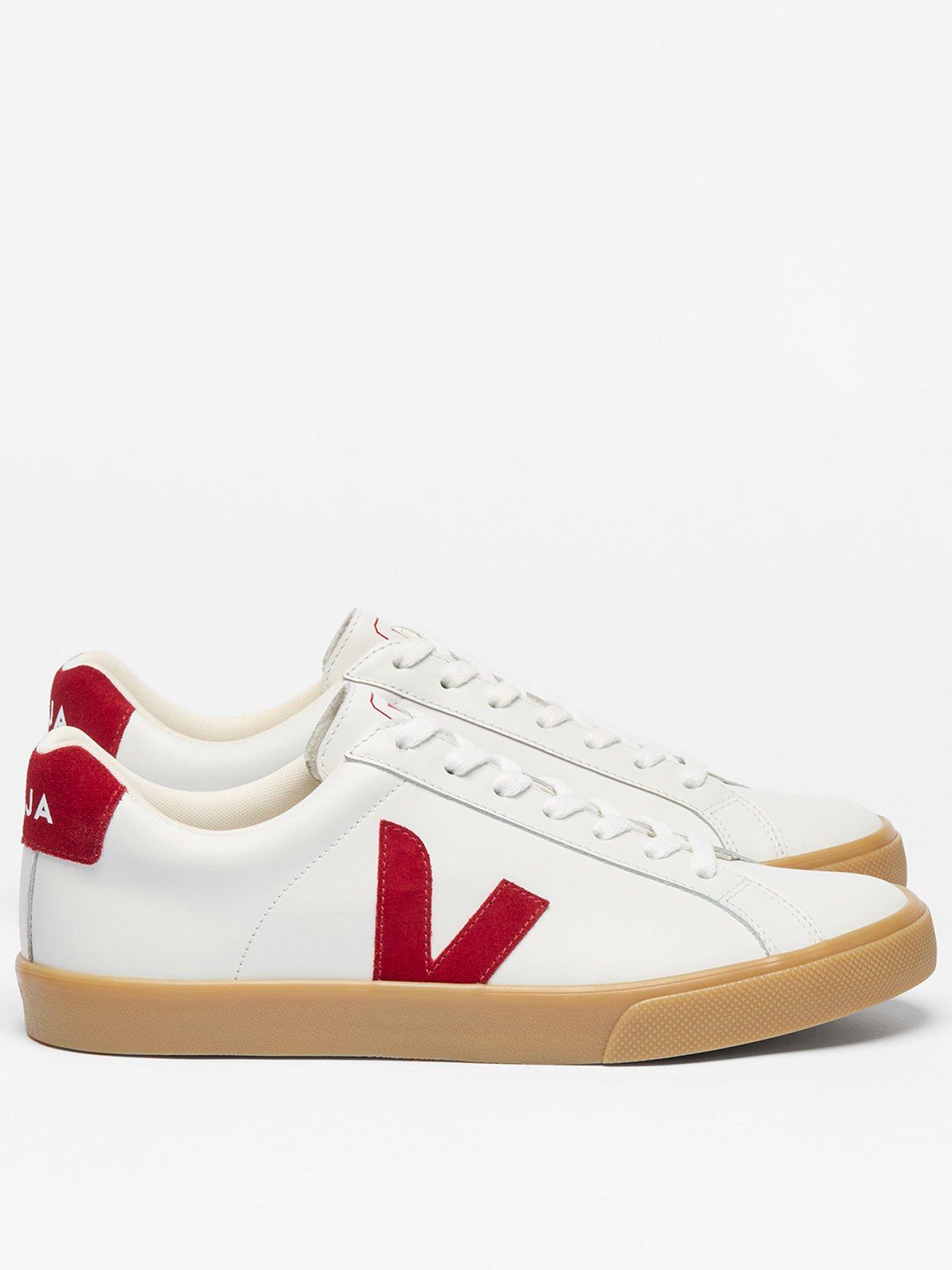 Veja Womens Esplar Logo Leather Trainers - White
