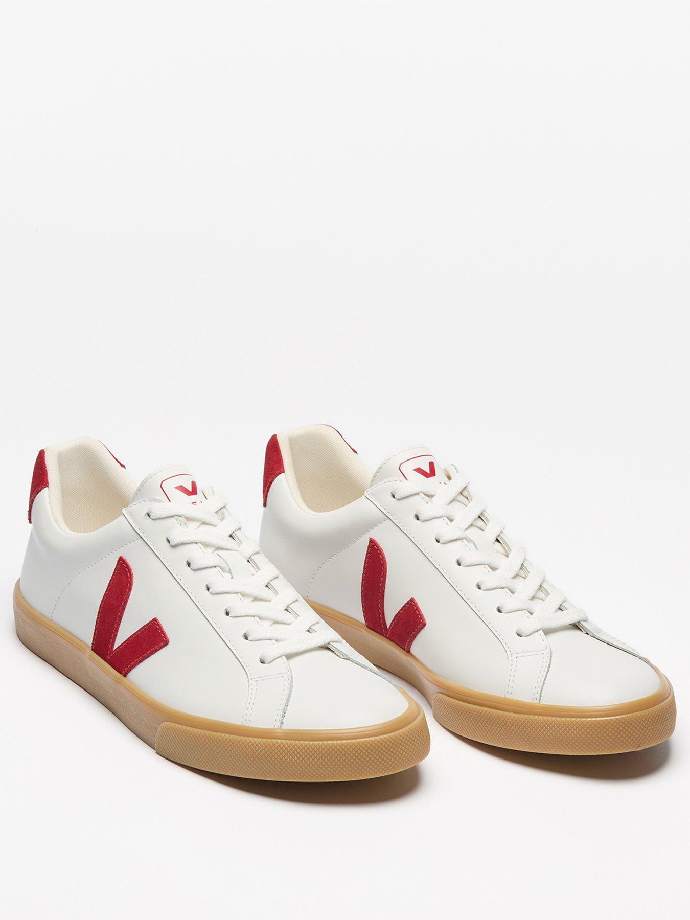  image of veja-womens-esplar-logo-leather-trainers-white