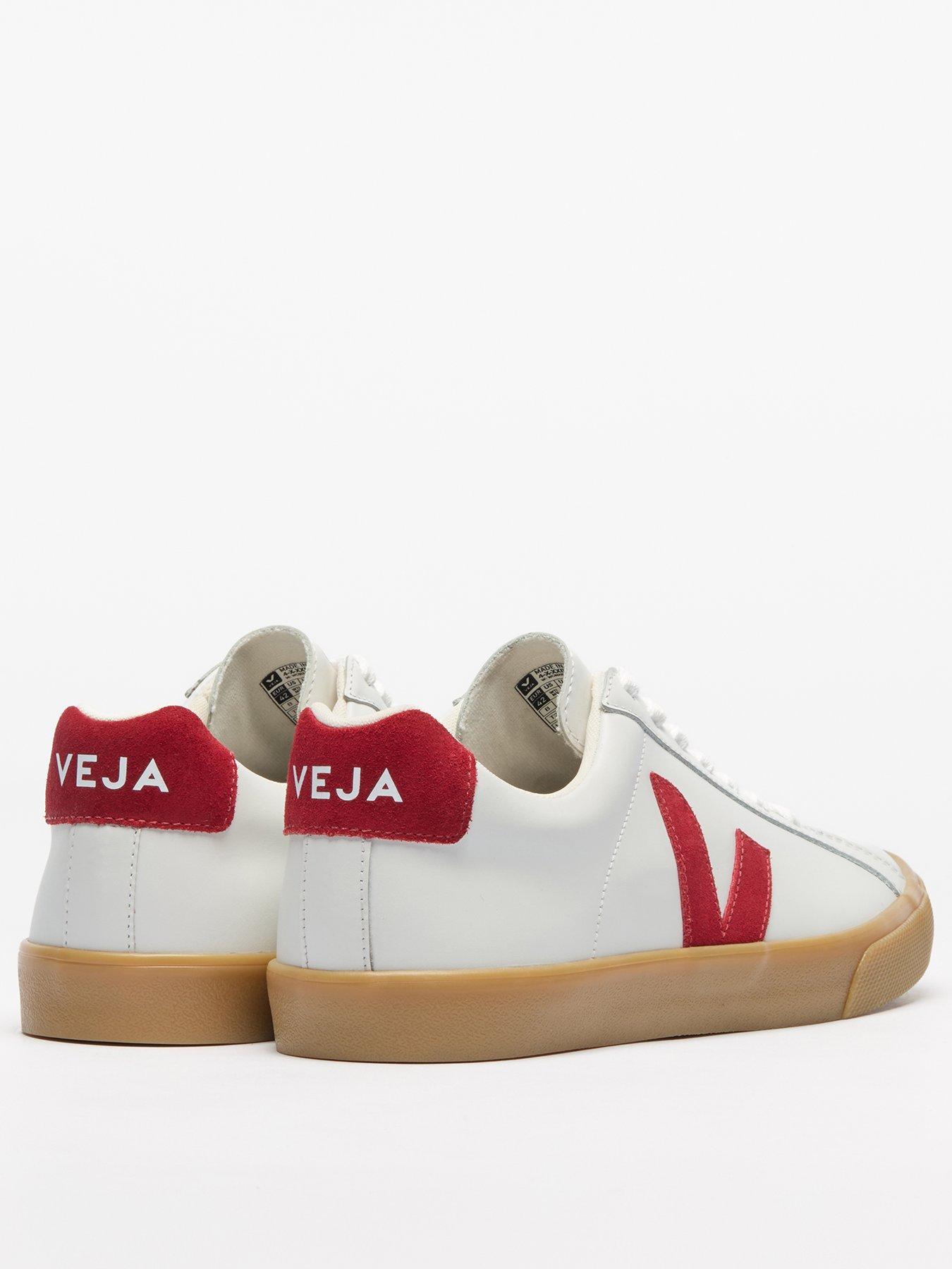  image of veja-womens-esplar-logo-leather-trainers-white