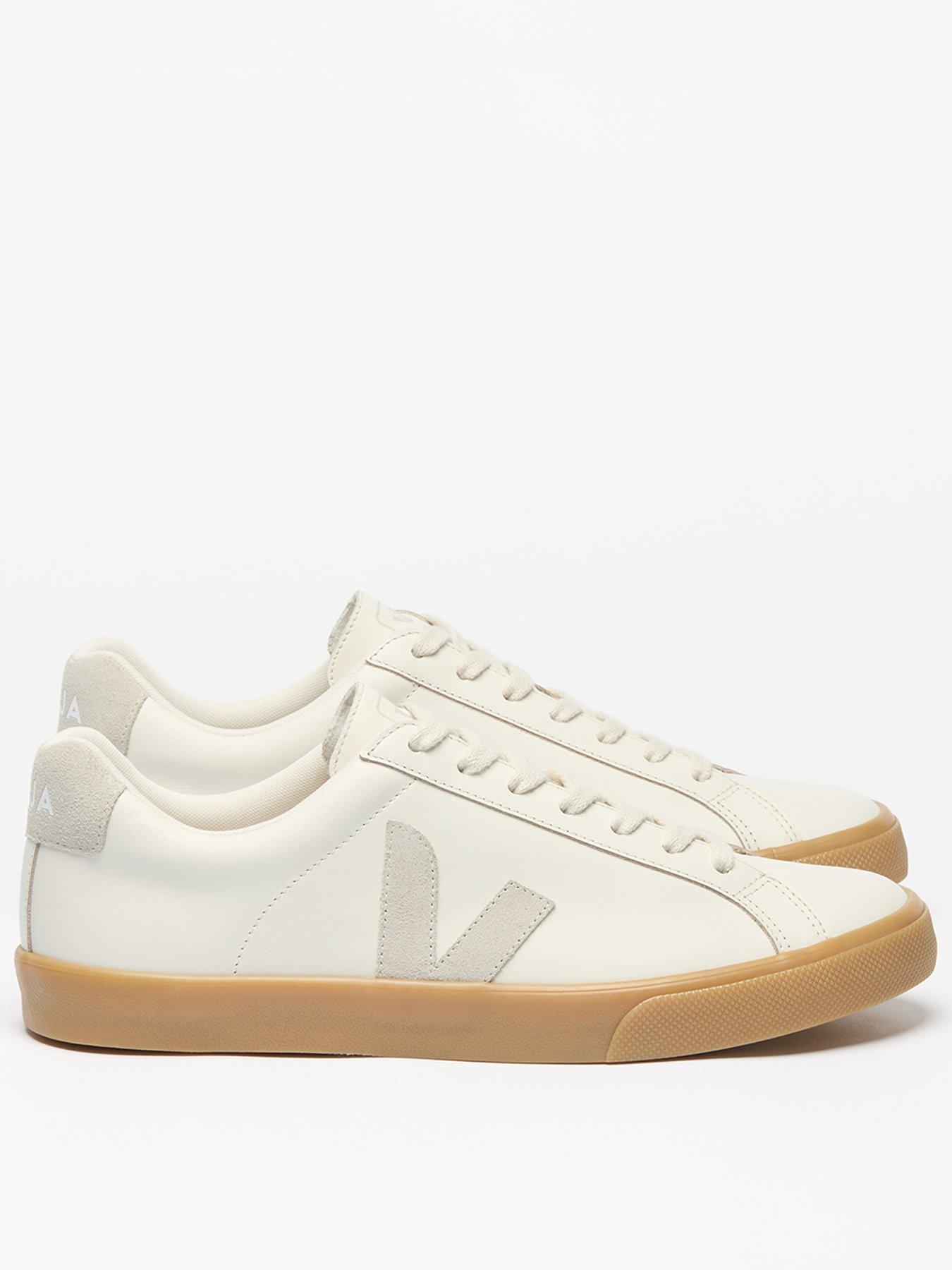 Veja Womens Esplar Logo Leather Trainers - White