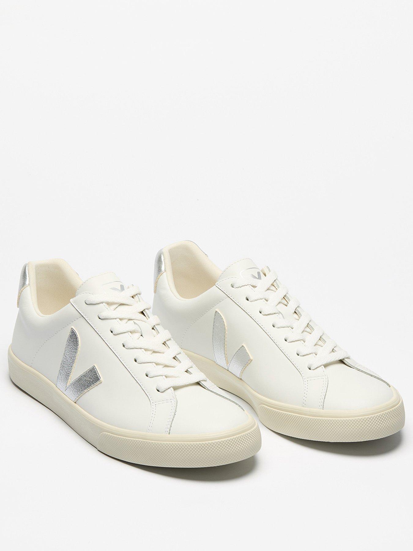 Image 2 of 3 of Veja Womens Esplar Logo Leather Trainer- White