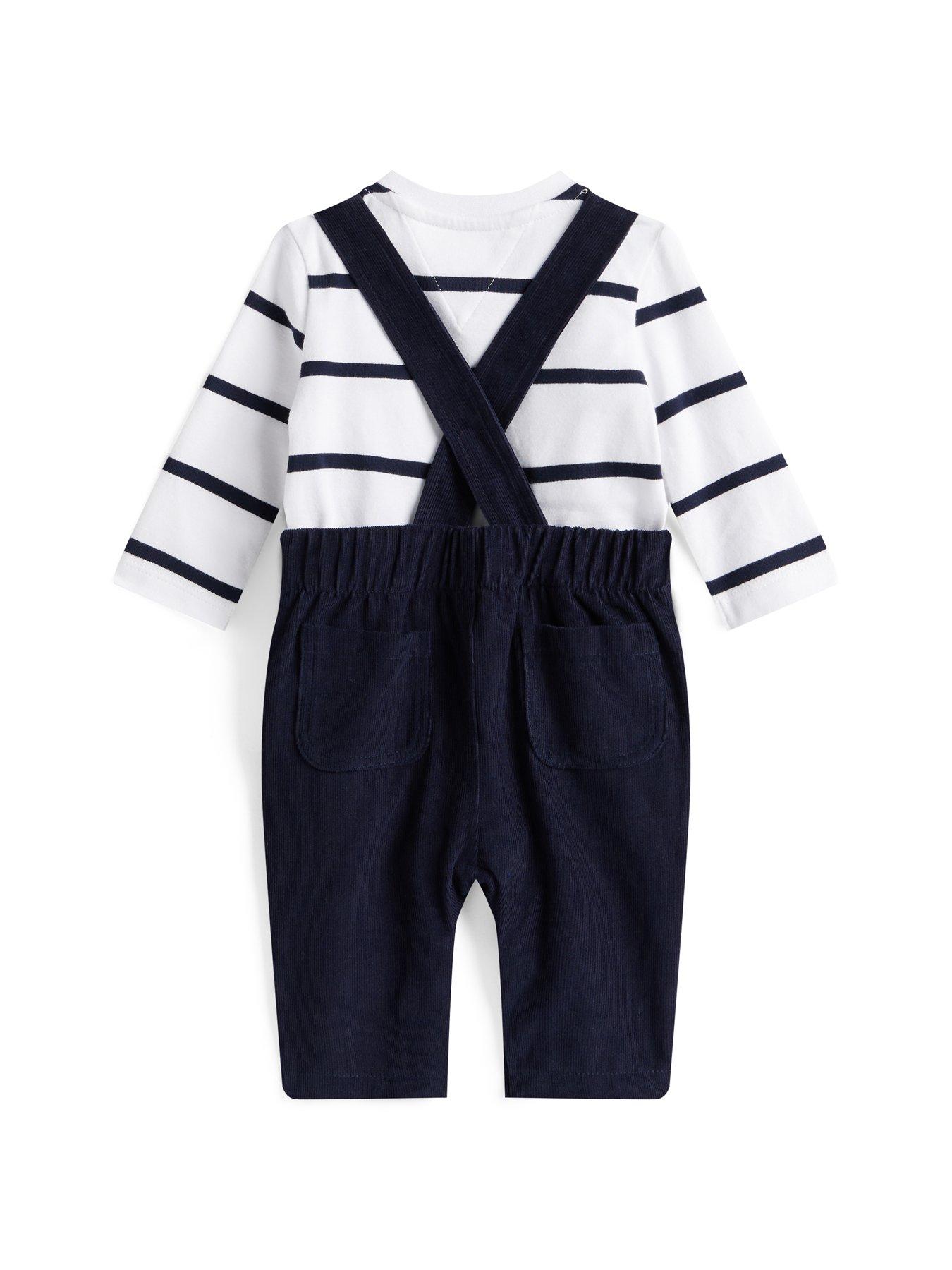 Image 2 of 2 of Tommy Hilfiger Baby Boys Baby Cord Dungaree Set - Navy