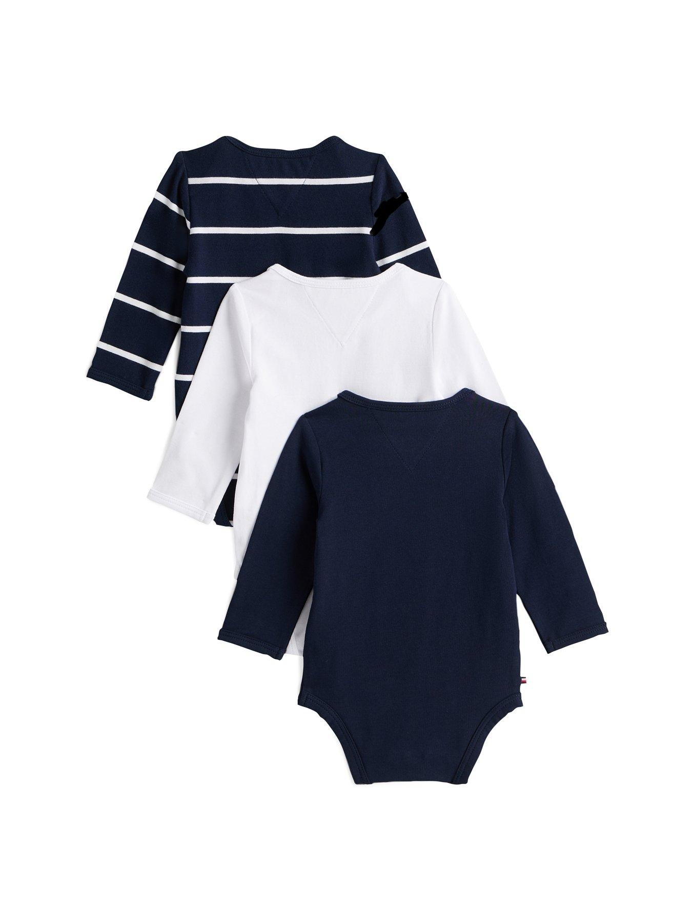 Image 2 of 3 of Tommy Hilfiger Baby Boys 3 Pack Long Sleeve Body Giftbox - Multi