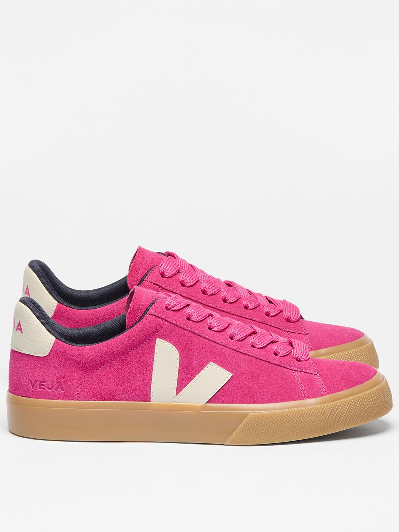  image of veja-womens-campo-bold-suede-trainer--pink