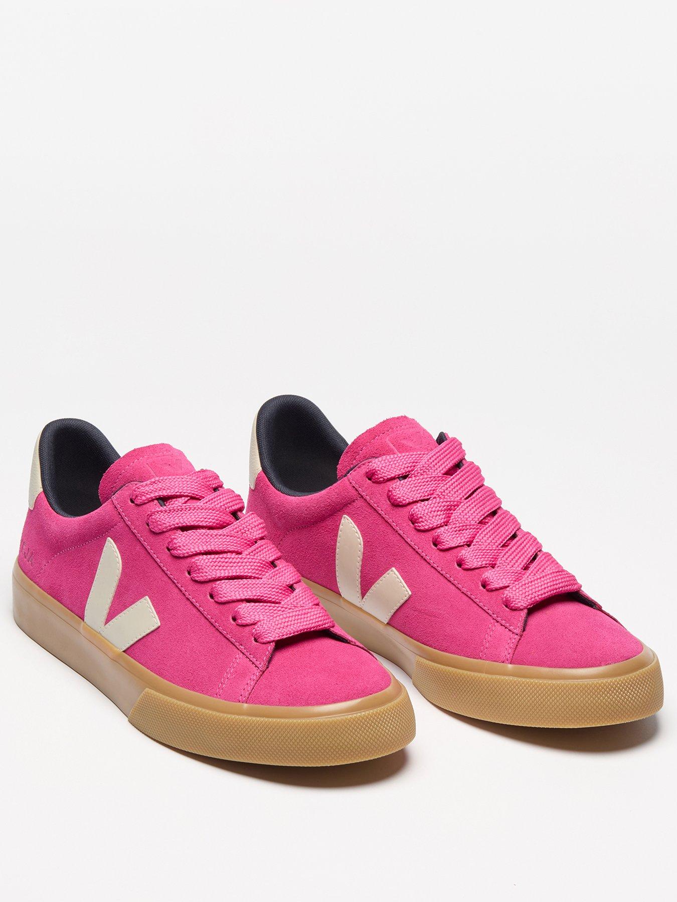  image of veja-womens-campo-bold-suede-trainer--pink