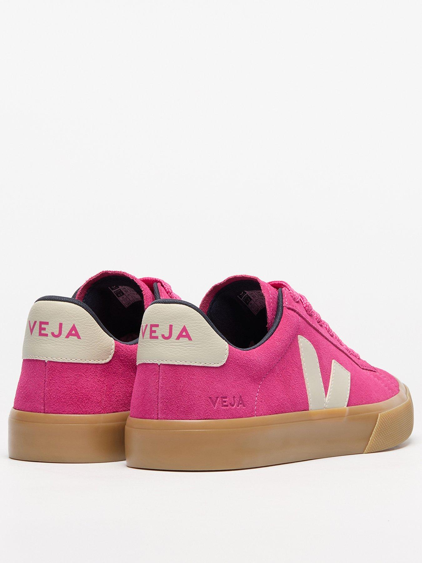  image of veja-womens-campo-bold-suede-trainer--pink