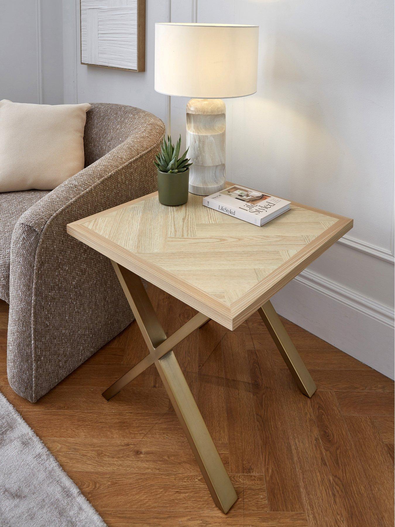 undefined Kaia Large Side Table - Brass/Light Oak - FSC® Certified