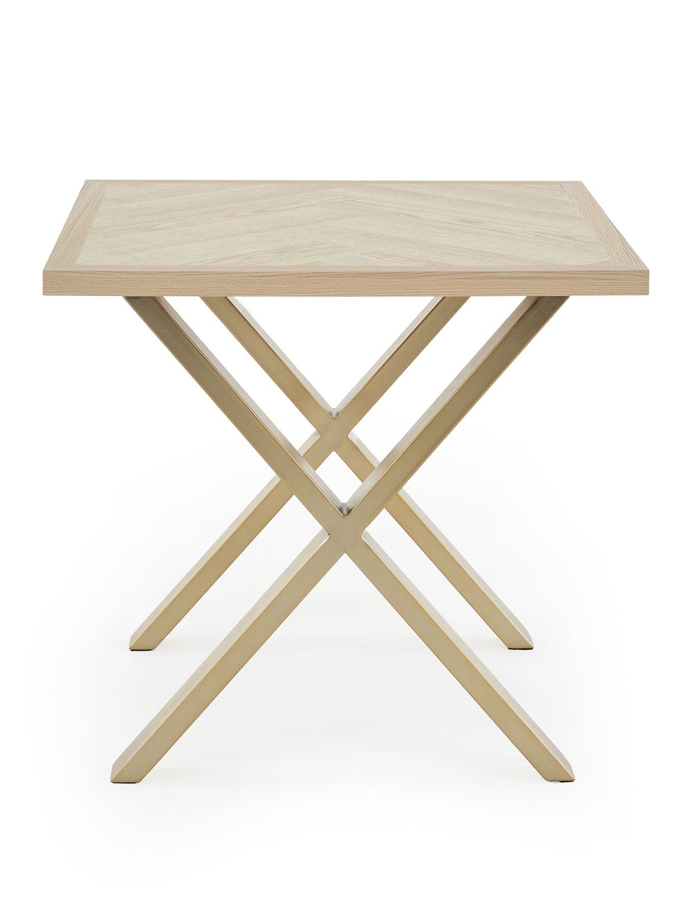 Image 2 of 7 of Very Home Kaia Large Side Table - Brass/Light Oak&nbsp;- FSC&reg; Certified
