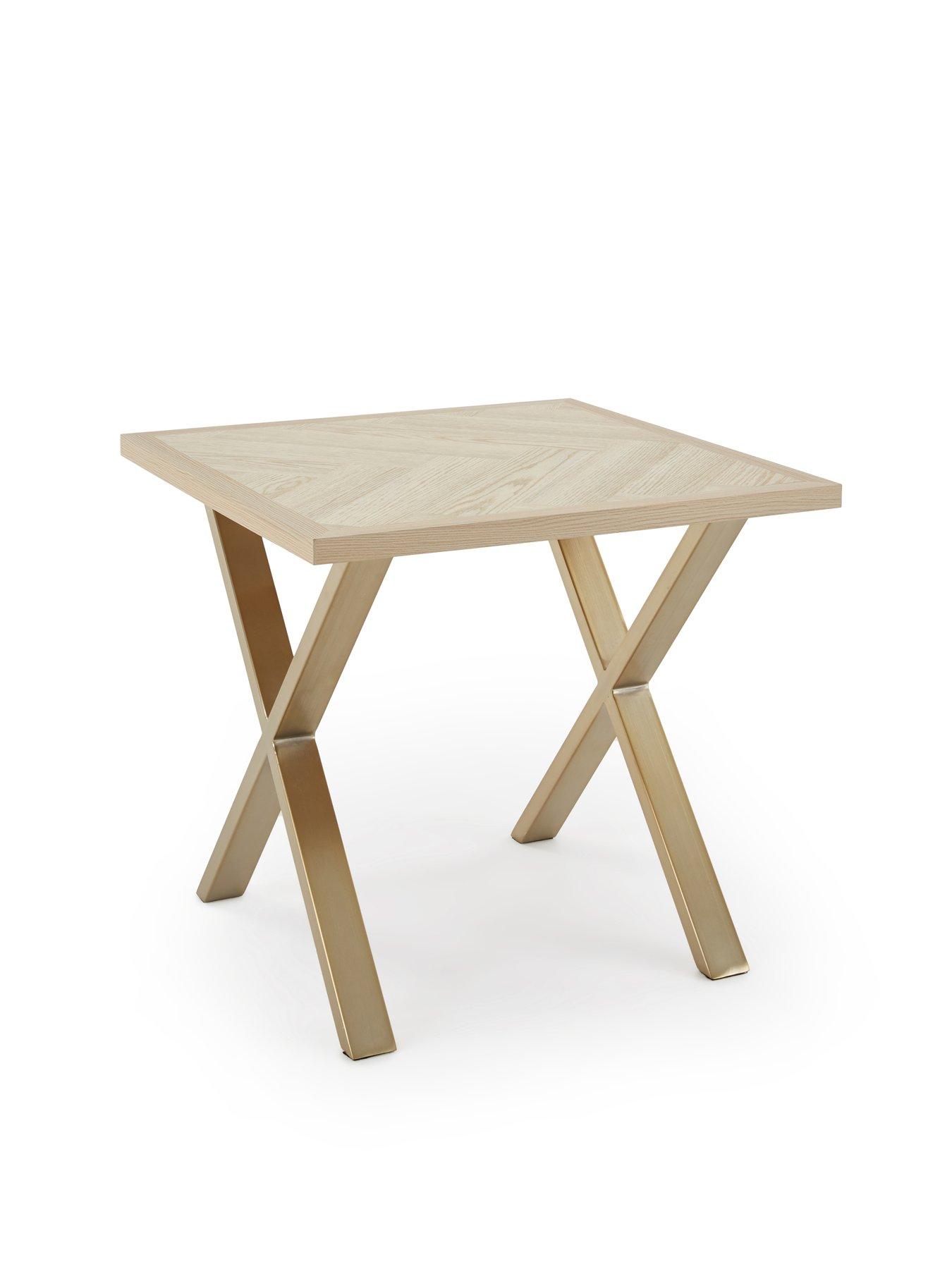 Image 3 of 7 of Very Home Kaia Large Side Table - Brass/Light Oak&nbsp;- FSC&reg; Certified