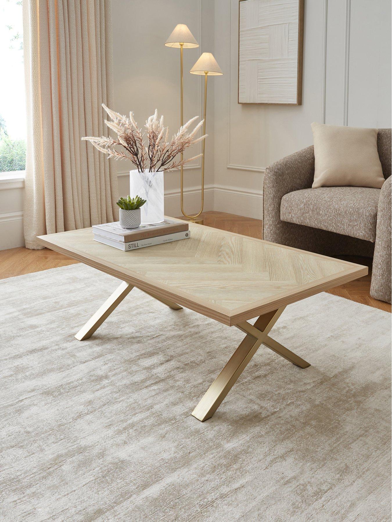 Very Home Kaia Coffee Table - Brass/Light Oak - FSC® Certified
