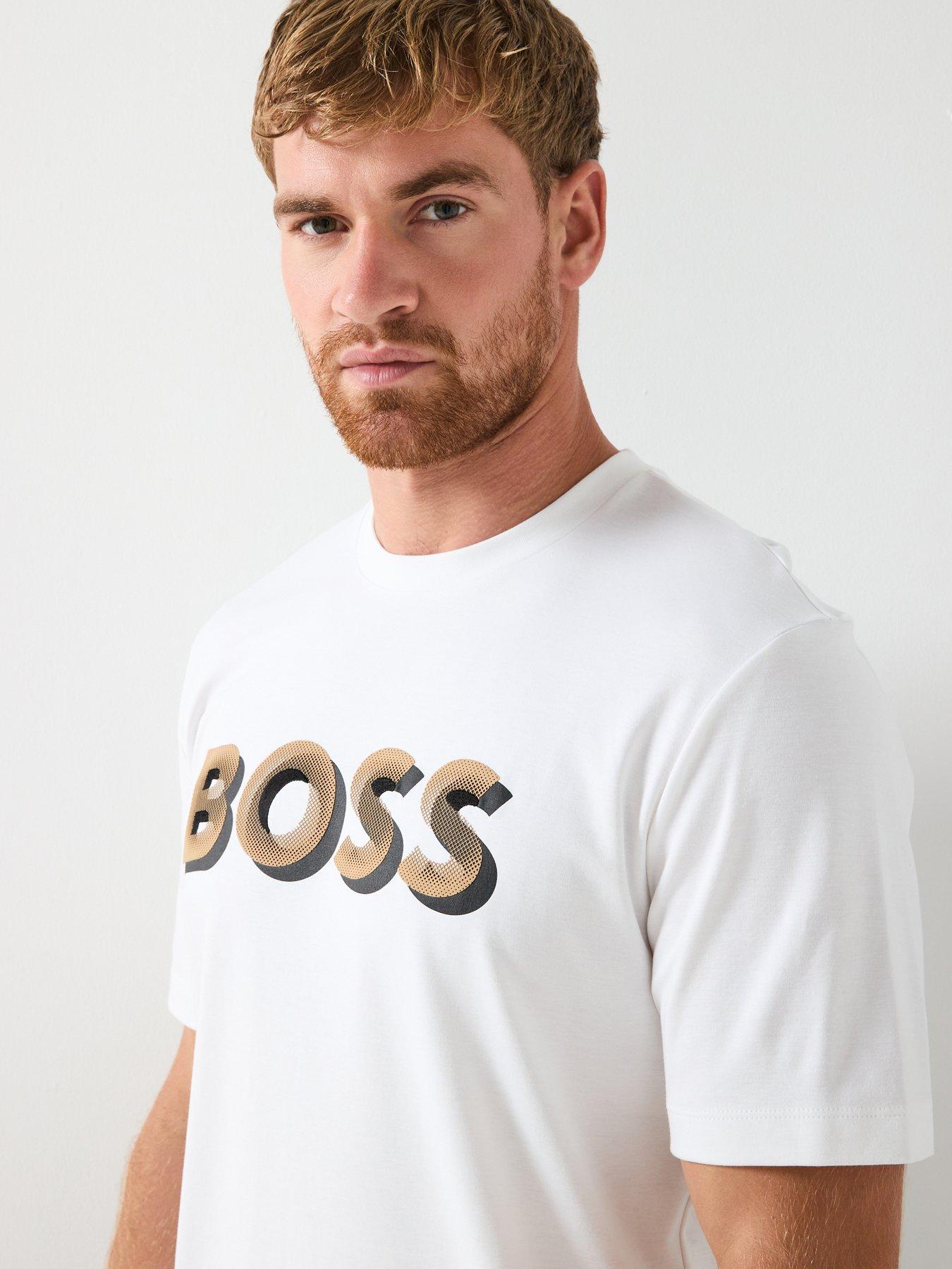 Image 4 of 6 of BOSS H-Thompson 656 Corporate Print T-Shirt - White