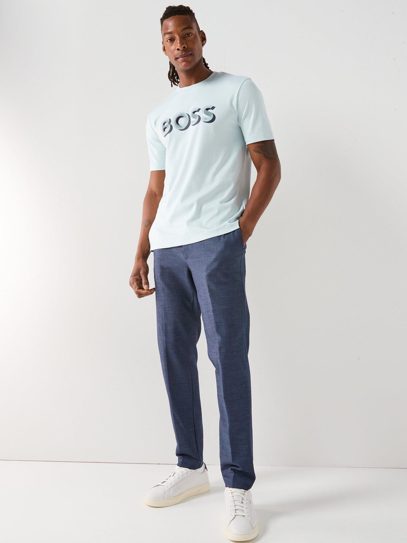Image 3 of 6 of BOSS H-Thompson 656 Corporate Print T-Shirt - Light Blue