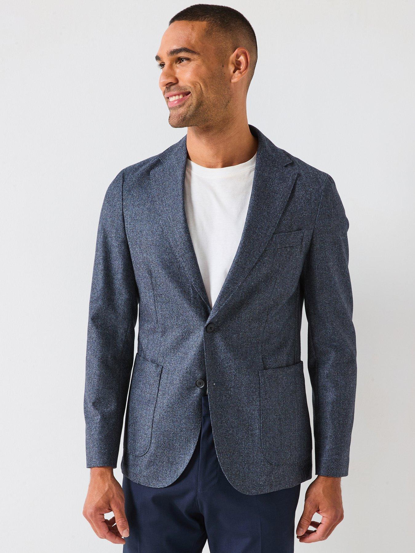 undefined C-hanry-252 Patch Pocket Unlined Suit Jacket - Blue