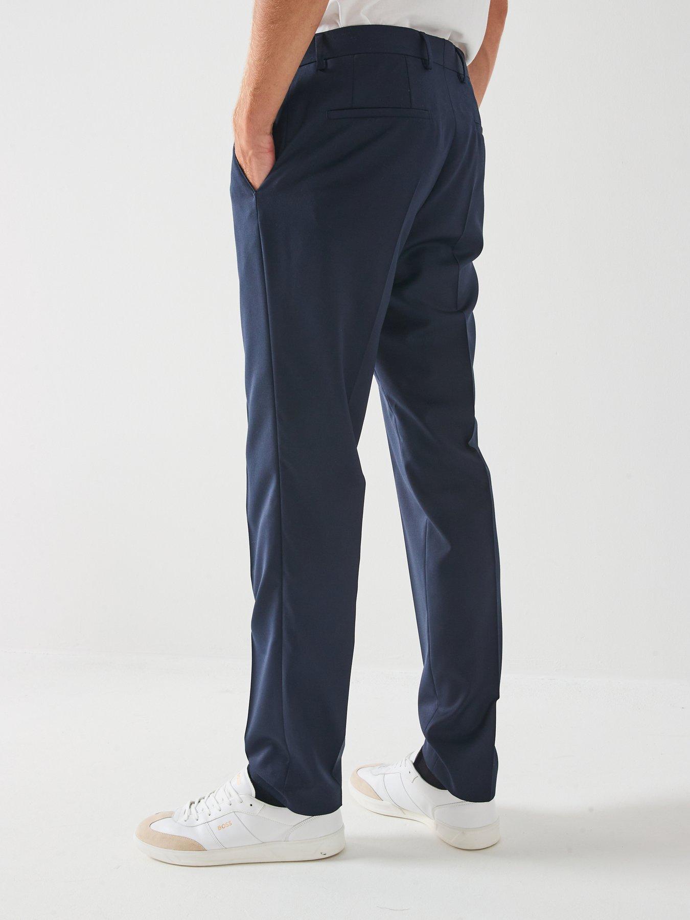 Image 2 of 6 of BOSS H-Genius Slim Fit Wool Suit Trousers - Navy