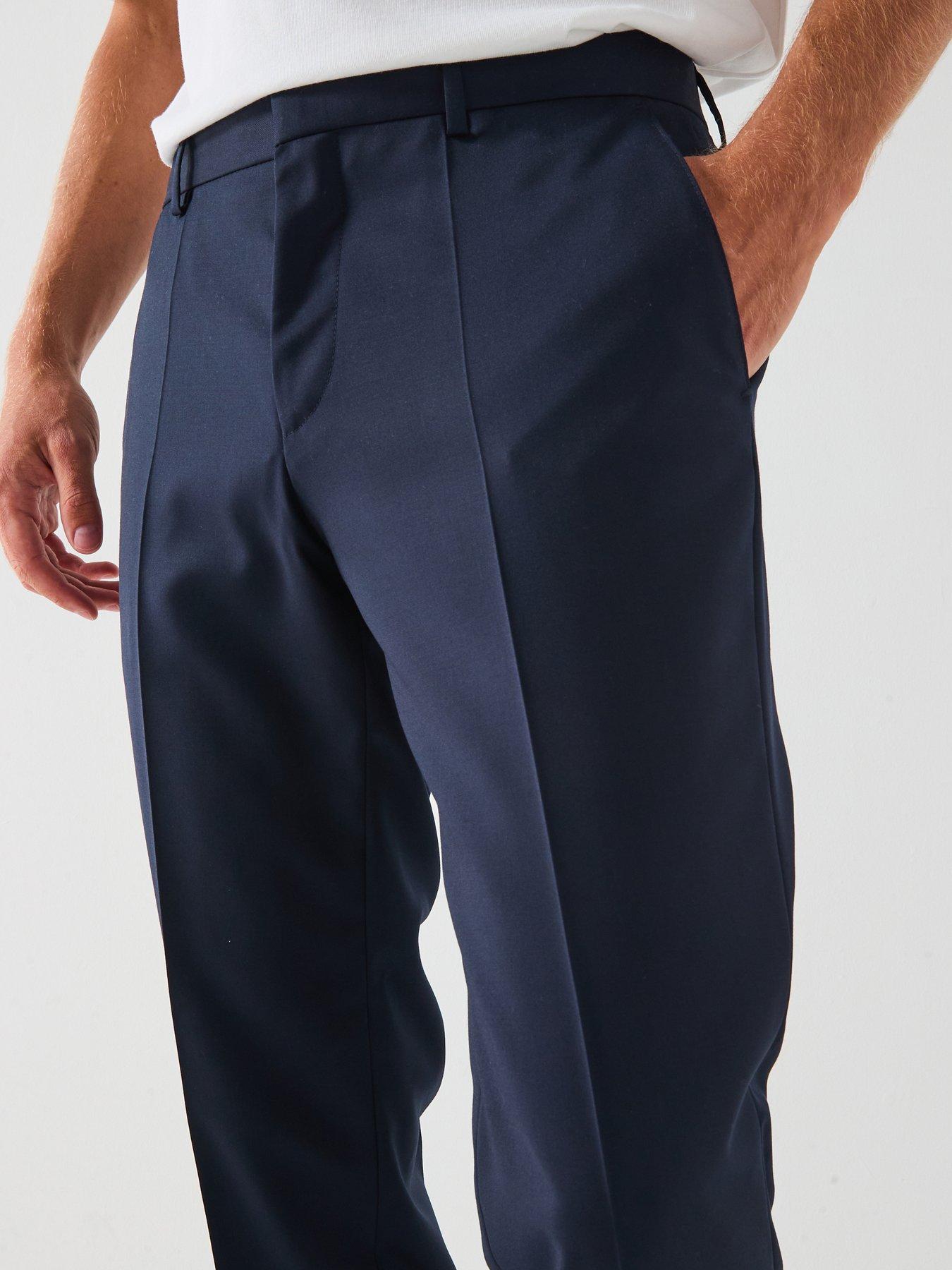 Image 4 of 6 of BOSS H-Genius Slim Fit Wool Suit Trousers - Navy
