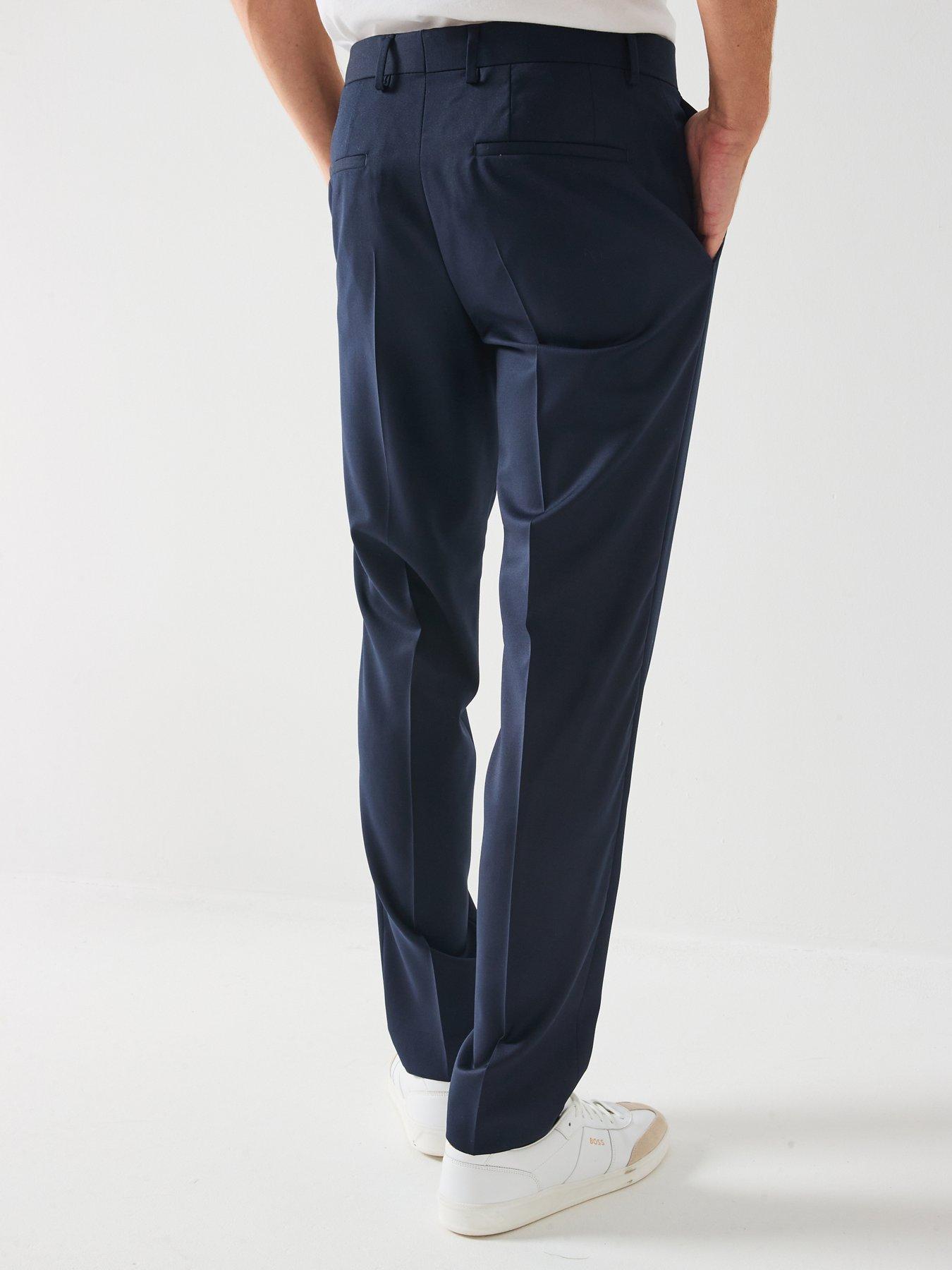 Image 6 of 6 of BOSS H-Genius Slim Fit Wool Suit Trousers - Navy