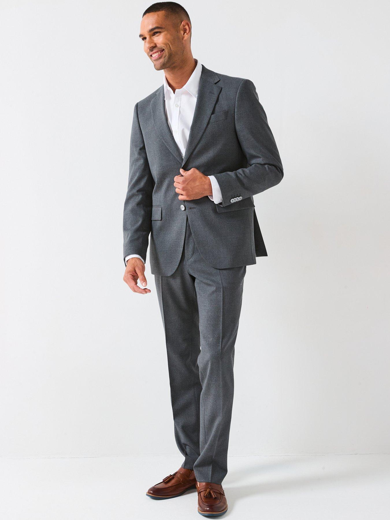 Image 3 of 6 of BOSS H-jasper Regular Fit Wool Mix & Match Suit Jacket - Dark Grey