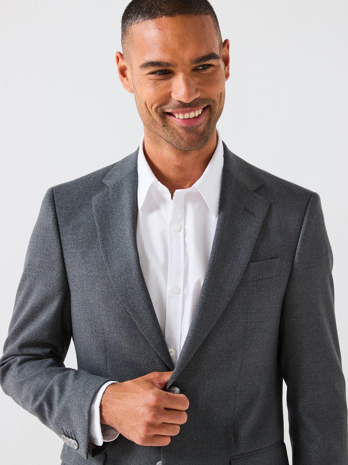 Image 5 of 6 of BOSS H-jasper Regular Fit Wool Mix & Match Suit Jacket - Dark Grey