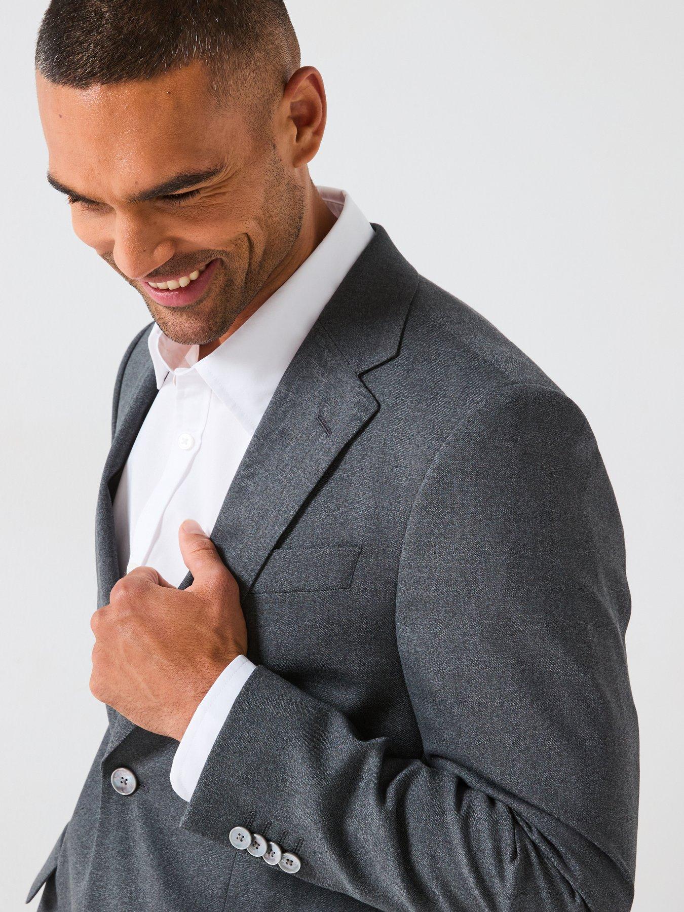 Image 6 of 6 of BOSS H-jasper Regular Fit Wool Mix & Match Suit Jacket - Dark Grey