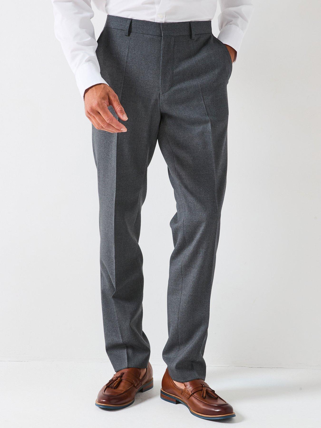 undefined H-Leon Regular Fit Wool Mix  &  Match Suit Trouser - Dark Grey