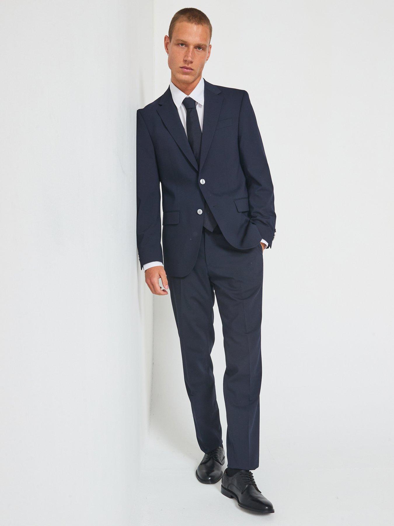 Image 3 of 6 of BOSS H-jasper Regular Fit Wool Mix & Match Suit Jacket - Dark Blue