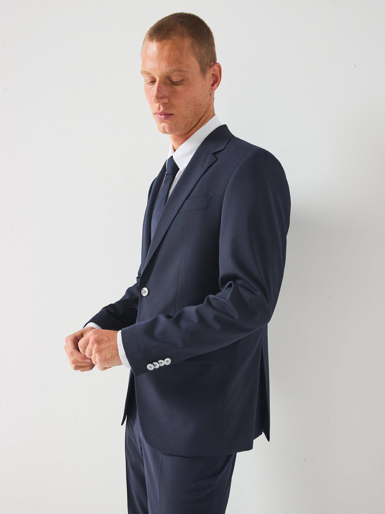 Image 5 of 6 of BOSS H-jasper Regular Fit Wool Mix & Match Suit Jacket - Dark Blue