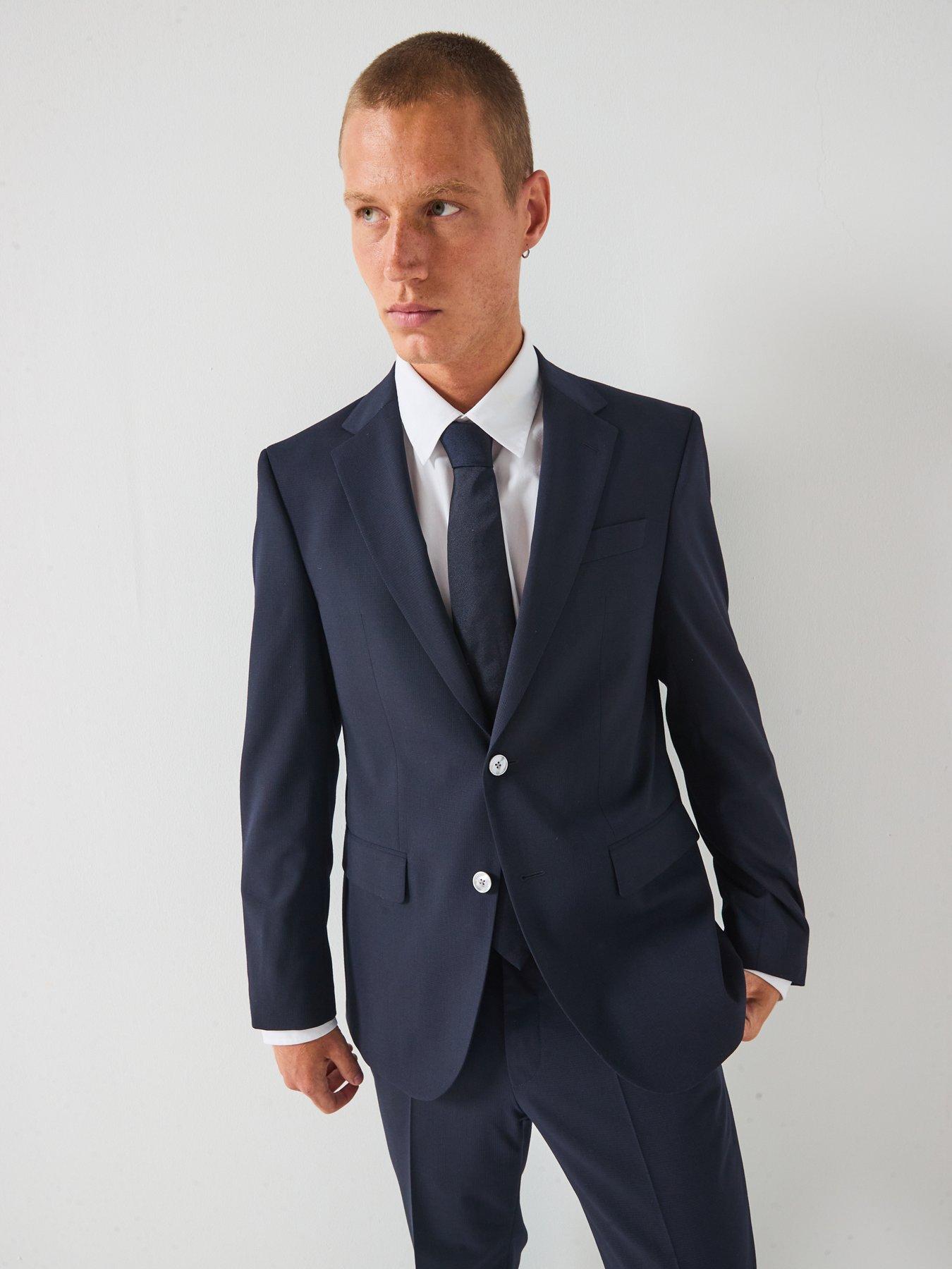 Image 6 of 6 of BOSS H-jasper Regular Fit Wool Mix & Match Suit Jacket - Dark Blue