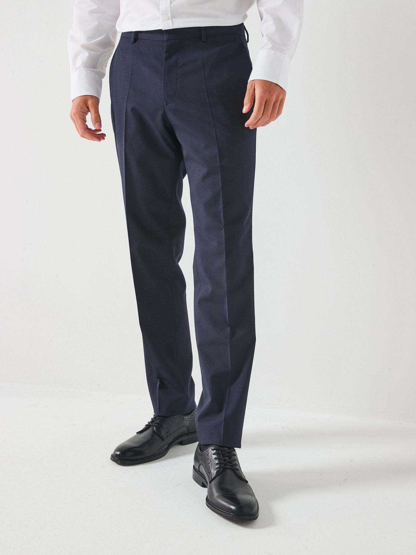 BOSS H-Leon Regular Fit Wool Mix  &  Match Suit Trouser - Dark Blue