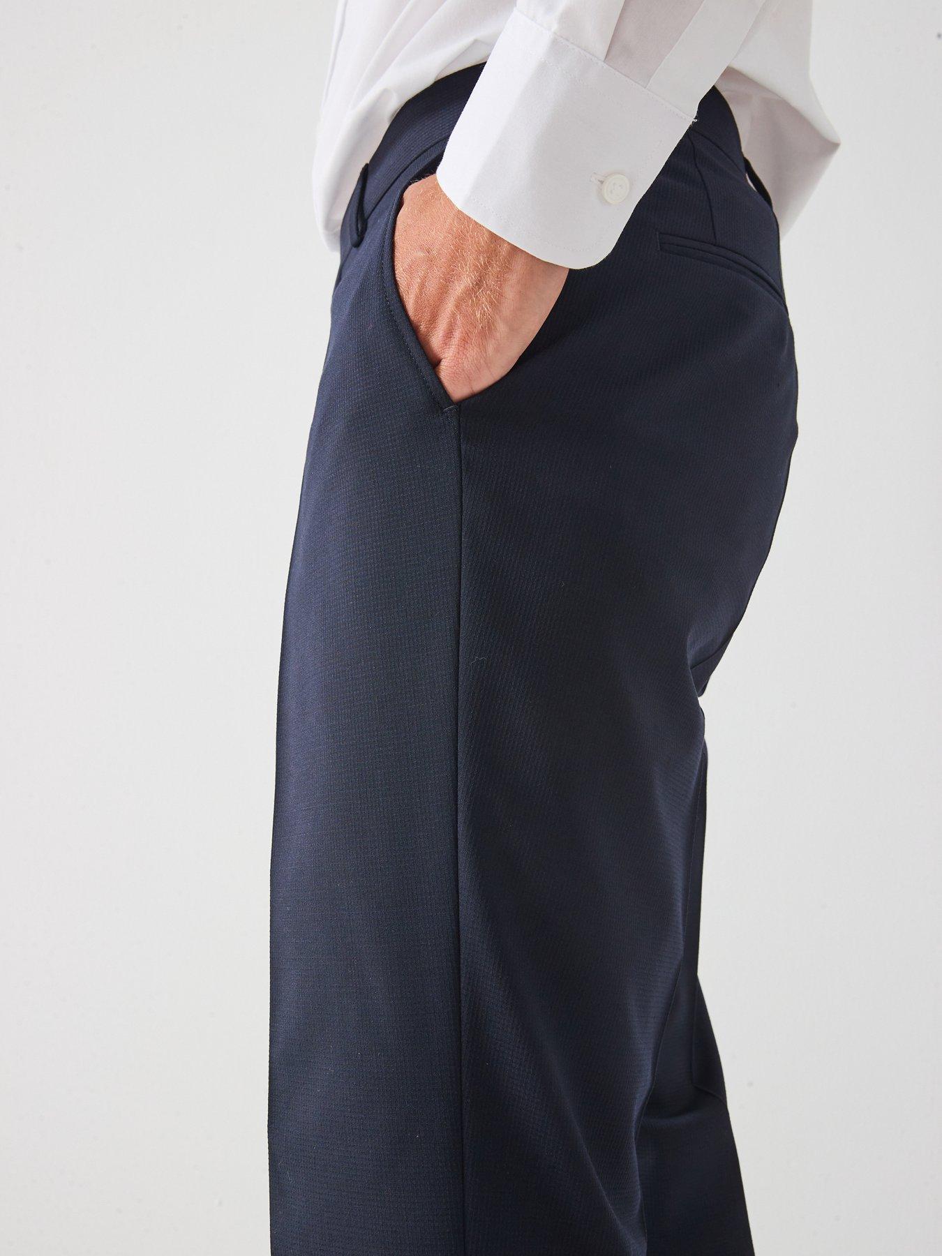 Image 4 of 6 of BOSS H-Leon Regular Fit Wool Mix &amp; Match Suit Trouser - Dark Blue